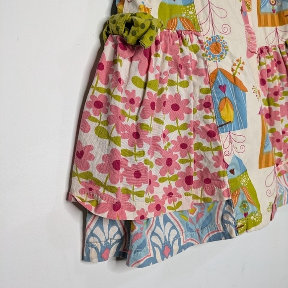 Jelly the Pug Iris collection Alexis colorful floral birdhouse cotton dress 6 - Picture 3 of 8